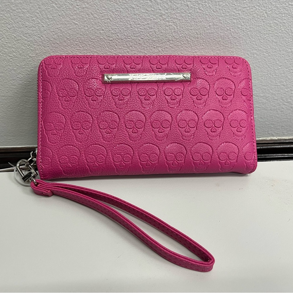 Betsey Johnson Skull Wallet PINK